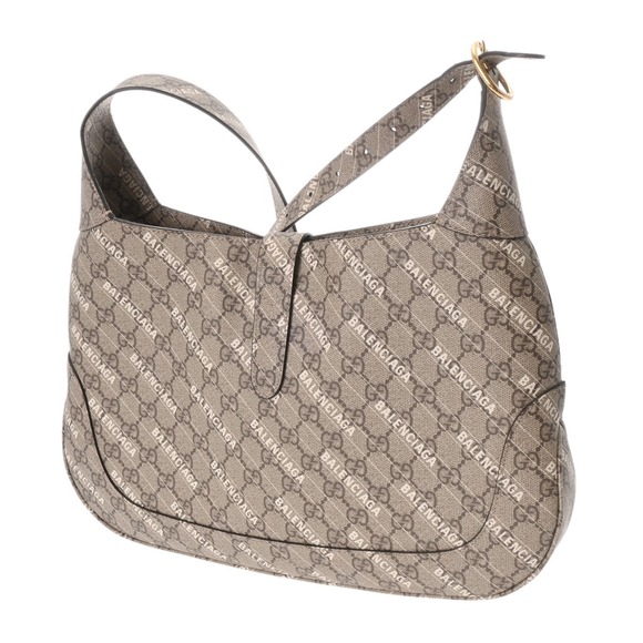 Gucci GG Supreme Jackie The Hacker Project Balenciaga Beige Shoulder Bag - Picture 2 of 9